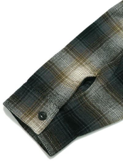 画像6: 【送料無料】AVIREX OMBRE CHECK ZIP UP SHIRT BROWN