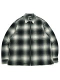 【送料無料】AVIREX OMBRE CHECK ZIP UP SHIRT BLACK