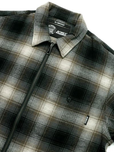 画像3: 【送料無料】AVIREX OMBRE CHECK ZIP UP SHIRT BROWN
