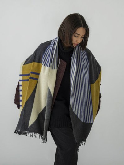 画像5: 【送料無料】sublimeroe PATTERN MERINO STOLE BLACK TYP