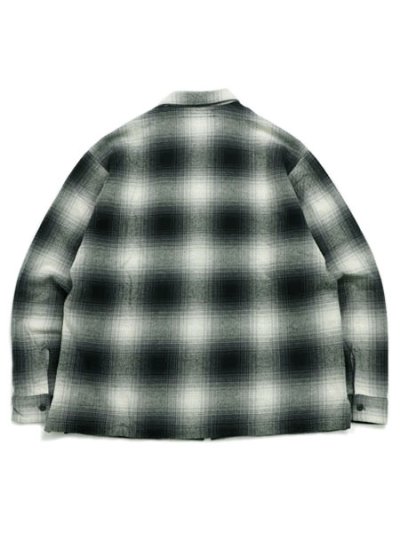 画像2: 【送料無料】AVIREX OMBRE CHECK ZIP UP SHIRT BLACK