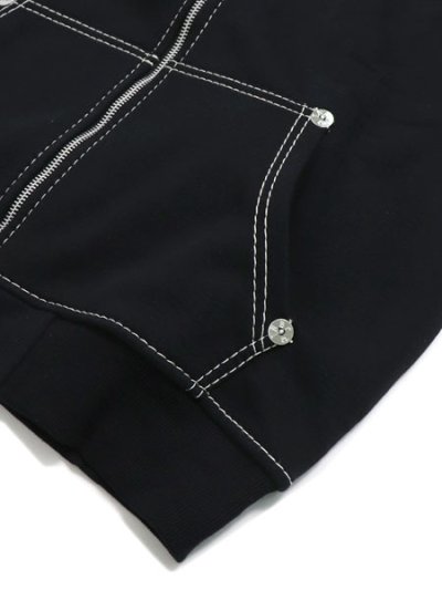 画像4: 【送料無料】TRUE RELIGION BIG T ZIP UP HOODIE JET BLACK 