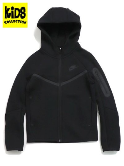 画像1: 【送料無料】【KIDS】NIKE YTH TECH FLEECE FULL ZIP HOODIE-BLACK