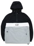 【送料無料】PRO CLUB NYLON ANORAK PULLOVER JACKET BLACK/GREY