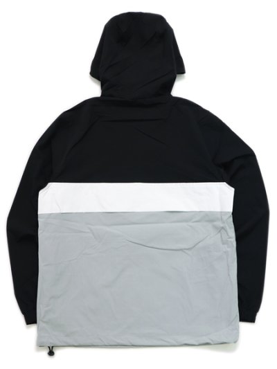 画像2: 【送料無料】PRO CLUB NYLON ANORAK PULLOVER JACKET BLACK/GREY