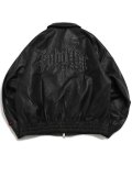 【送料無料】FUBU FAUX LEATHER STUDS PATCH JACKET BLACK