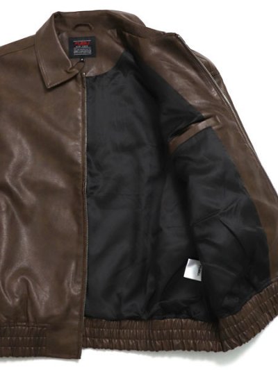 画像7: 【送料無料】FUBU FAUX LEATHER STUDS PATCH JACKET BROWN