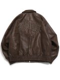 【送料無料】FUBU FAUX LEATHER STUDS PATCH JACKET BROWN