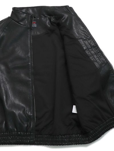 画像6: 【送料無料】FUBU FAUX LEATHER TRACK JACKET BLACK