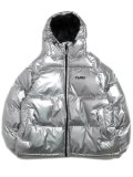 【送料無料】FUBU NYLON PUFFER HOODED JACKET SILVER