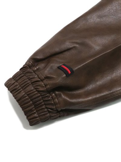 画像8: 【送料無料】FUBU FAUX LEATHER STUDS PATCH JACKET BROWN