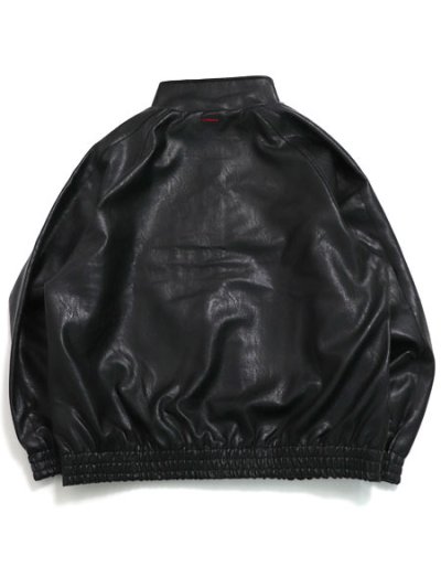 画像2: 【送料無料】FUBU FAUX LEATHER TRACK JACKET BLACK