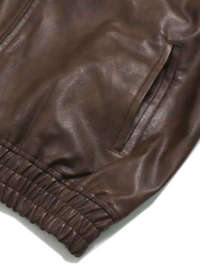 画像4: 【送料無料】FUBU FAUX LEATHER STUDS PATCH JACKET BROWN