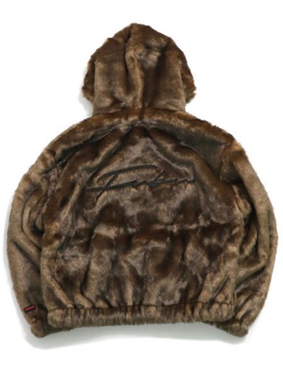 画像1: 【送料無料】FUBU FAUX FAR HOODED JACKET BEIGE