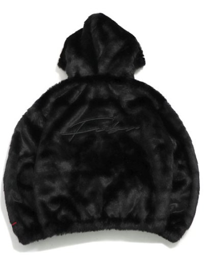 画像1: 【送料無料】FUBU FAUX FAR HOODED JACKET BLACK