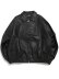 画像2: 【送料無料】FUBU FAUX LEATHER STUDS PATCH JACKET BLACK (2)