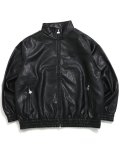 【送料無料】FUBU FAUX LEATHER TRACK JACKET BLACK