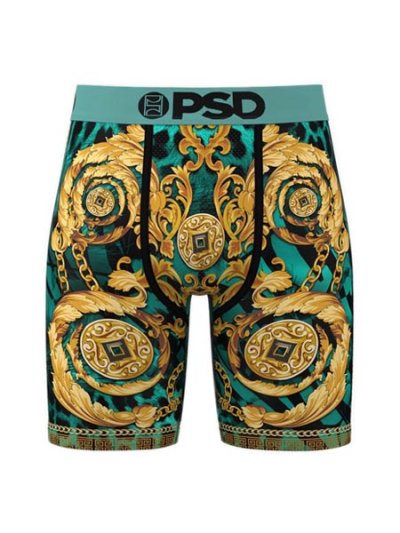 画像1: PSD REGAL CHEETAH BOXER BRIEF TEAL/GOLD