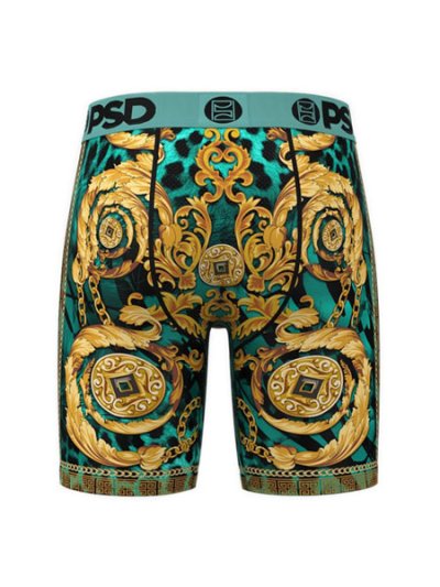 画像2: PSD REGAL CHEETAH BOXER BRIEF TEAL/GOLD