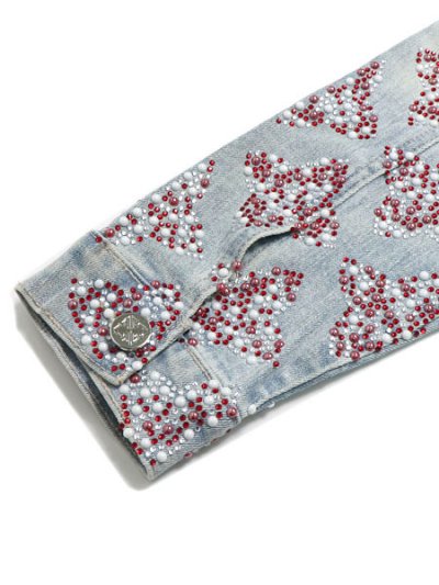 画像8: 【送料無料】GUAPI AQUA BLUE EMBELLISHED DENIM JACKET V3