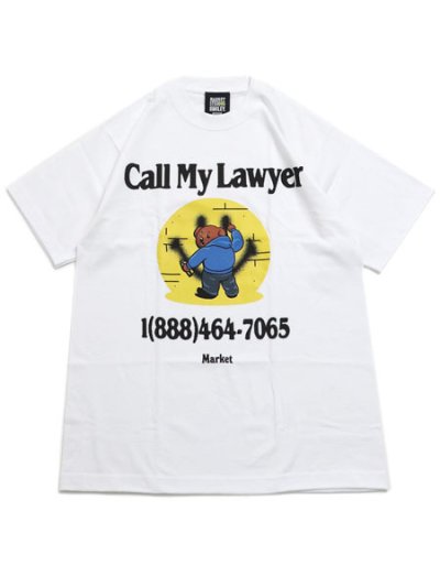 画像1: MARKET SMILEY CALL MY LAWYER BEAR TEE WHITE