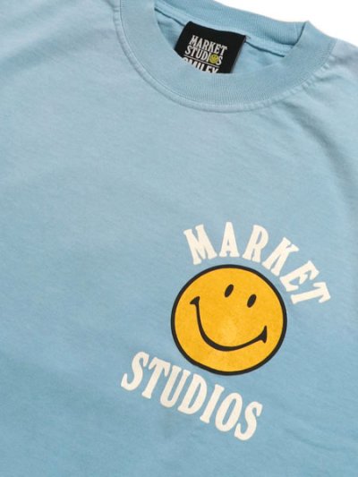 画像3: MARKET SMILEY UPSIDE DOWN LOCKUP TEE RETRO BLUE