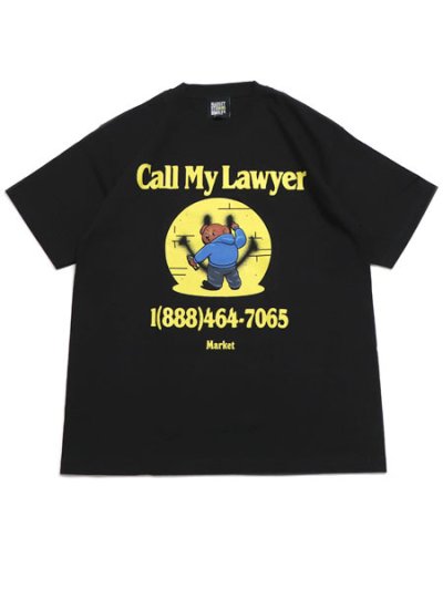 画像1: MARKET SMILEY CALL MY LAWYER BEAR TEE JET BLACK
