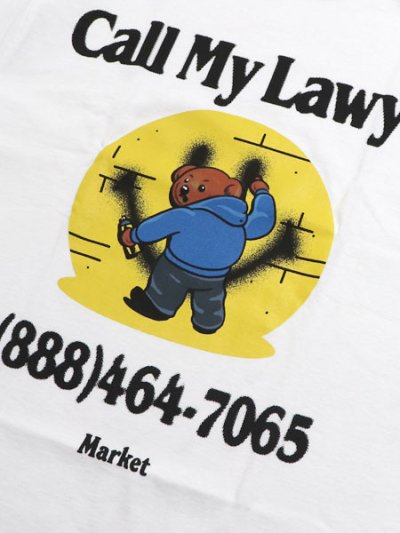 画像3: MARKET SMILEY CALL MY LAWYER BEAR TEE WHITE