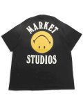 MARKET SMILEY UPSIDE DOWN LOCKUP TEE JET BLACK