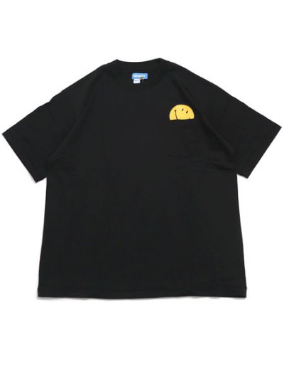 画像1: MARKET SMILEY PEEK-A-BOO POCKET TEE JET BLACK