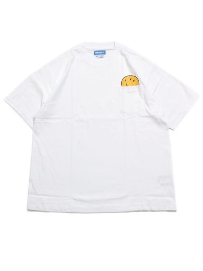 画像1: MARKET SMILEY PEEK-A-BOO POCKET TEE WHITE
