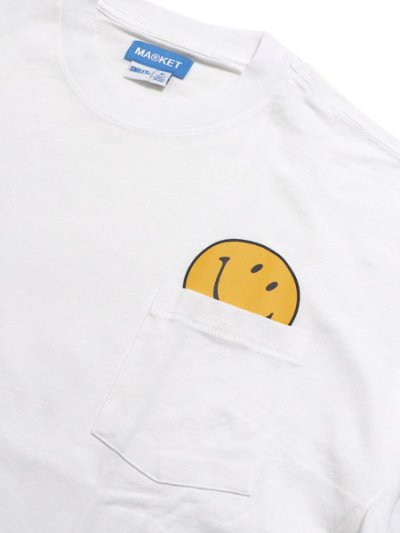 画像3: MARKET SMILEY PEEK-A-BOO POCKET TEE WHITE