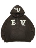 【送料無料】EVISU HEAVY WEIGHT WASHED EV HOODIE BROWN