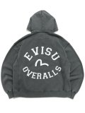 【送料無料】EVISU HEAVY WEIGHT RIB PANEL HOODIE LIGTH GREY