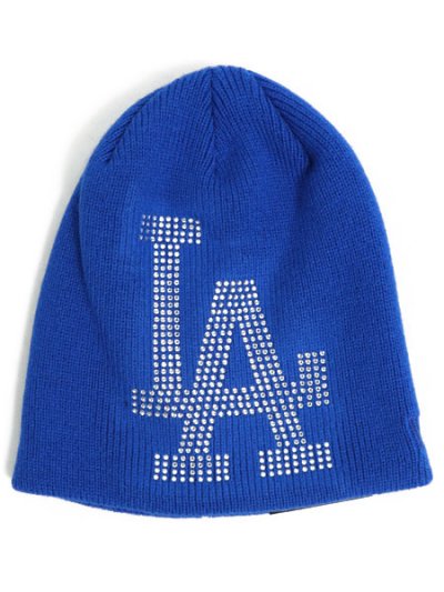 画像1: NEW ERA BASIC BEANIE BIG RHINESTONE DODGERS ROYAL