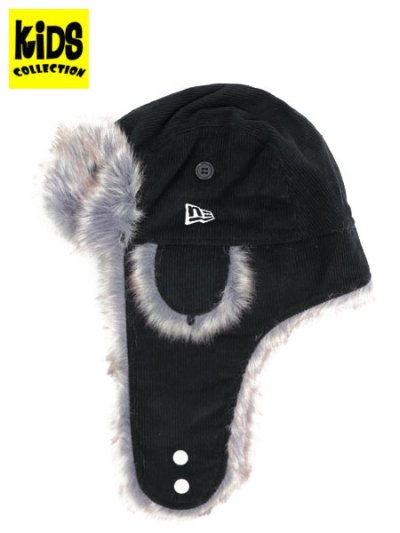 画像1: 【KIDS】NEW ERA KIDS TRAPPER CORDUROY BLACK