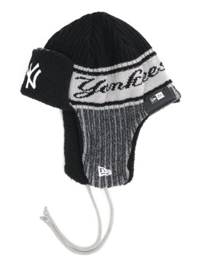 画像1: NEW ERA KNIT TRAPPER YANKEES BLACK
