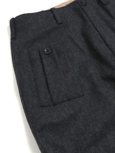 画像3: 【送料無料】Ten-c WOOL FLANNEL CARGO TROUSERS BLACK WIDOW