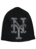NEW ERA BASIC BEANIE BIG RHINESTONE METS BLACK