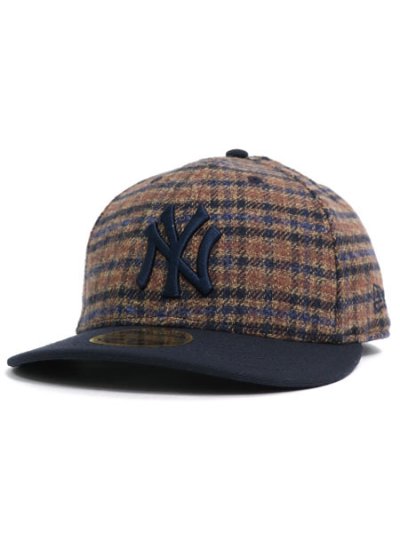 画像1: NEW ERA LP 59FIFTY PLAID FLANNEL YANKEES BROWN/NVY