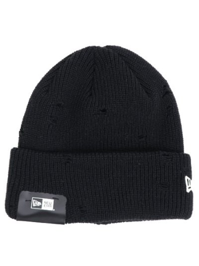 画像1: NEW ERA RIB CUFF KNIT DAMAGE BLACK