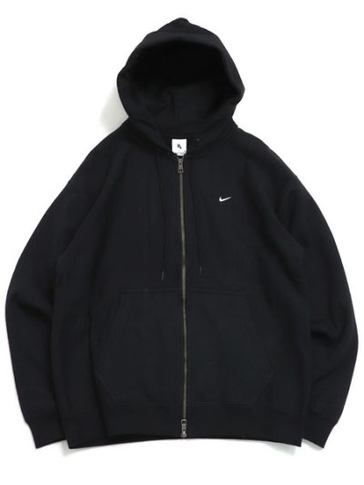 画像1: 【送料無料】NIKE SOLO SWOOSH BB FZ HOODIE-BLACK/BLK/WHT