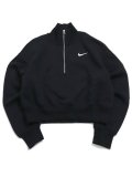 NIKE WMNS NSW PHNX FLC QZ CROP-BLACK/SAIL