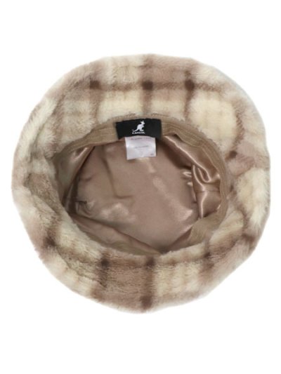 画像4: 【送料無料】KANGOL FAUX FUR BUCKET-BEIGE MULTI PLAID