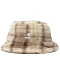 【送料無料】KANGOL FAUX FUR BUCKET-BEIGE MULTI PLAID
