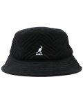 KANGOL PLUSH WAVE PUFF BUCKET BLACK