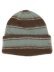 画像1: KANGOL FUZZY STRIPE BEANIE BROWN (1)