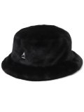 【送料無料】KANGOL FAUX FUR BUCKET-SOLID BLACK