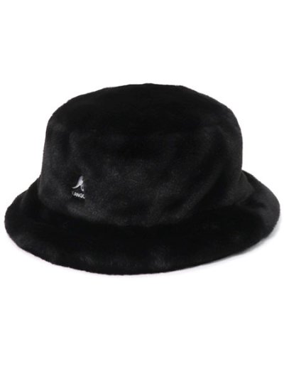 画像1: 【送料無料】KANGOL FAUX FUR BUCKET-SOLID BLACK