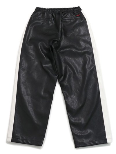 画像2: 【送料無料】FUBU FAUX LEATHER TRACK PANTS WHITE